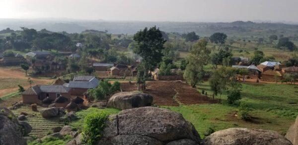 Aerial view of Cinke Village in Bassa County, Plateau state, which lost eight citizens on May 5, 2022, after an attack by terrorists posing as Nigerian troops. (Lawrence Zongo)