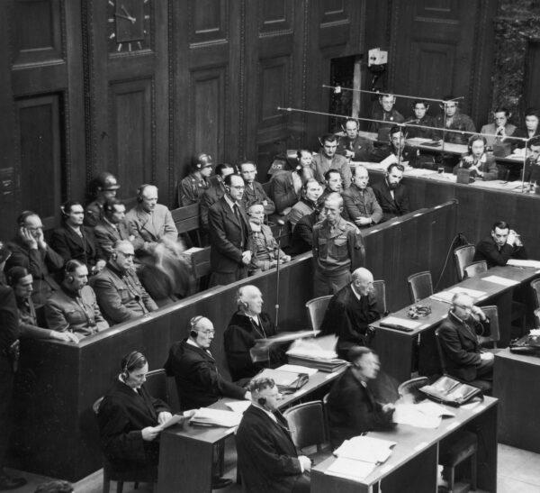 The Nuremberg Trials, circa 1945. The Nazi industrialists were given a slap on the wrist at the trials, according to author David De Jong. (Fotosearch/Getty Images)