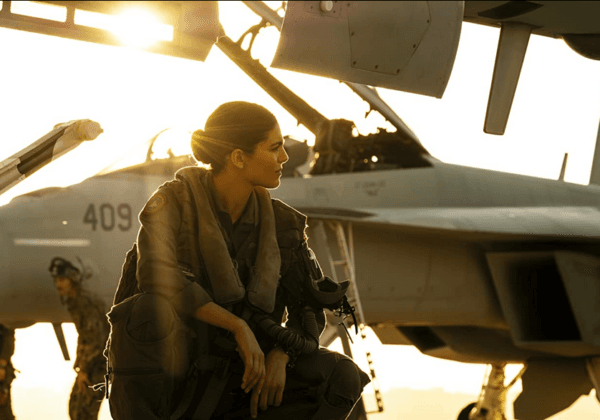 Monica Barbaro as Lt. Natasha "Phoenix" Trace, mission pilot trainee in "Top Gun: Maverick." (Paramount Pictures)