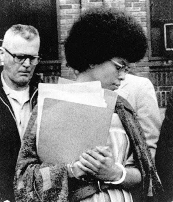Joanne Chesimard, a member of the Black Panther Party and Black Liberation Army, leaves Middlesex County courthouse, in New Brunswick, N.J., on April 25, 1977. (AP Photo)