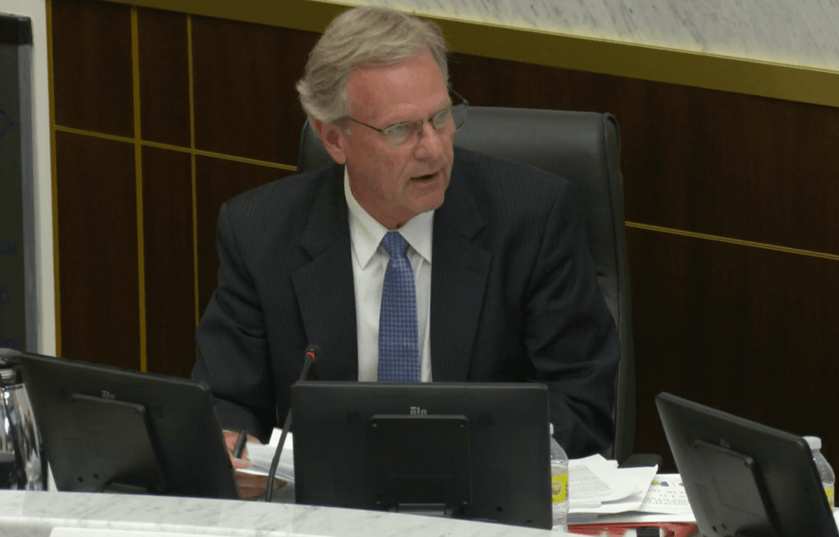 Supervisor Jim Desmond speaks at a San Diego Board of Supervisors meeting on May 10, 2022. (Screenshot via San Diego County)