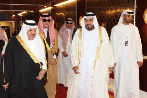 UAE President Sheikh Khalifa bin Zayed Al Nahyan (2nd R) walks with Saudi Arabia's Prince Nayef bin Abdul Aziz during the 31st Gulf Cooperation Council, GCC summit in Abu Dhabi, UAE, on Dec. 6, 2010. (WAM-HO/AP Photo)