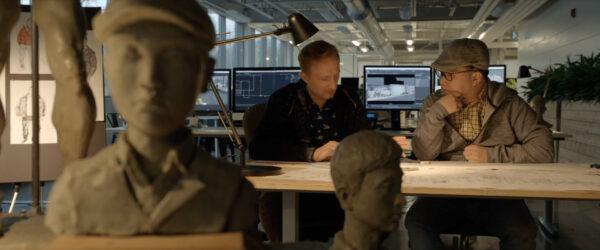 Filmmaker Jason Loftus (L) and Artist Daxiong (R) in a still of the “Eternal Spring” documentary. (Courtesy of Lofty Sky Pictures)