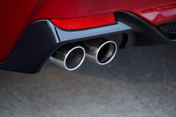 Dual exhaust with quad chrome tips. (Courtesy of Toyota)