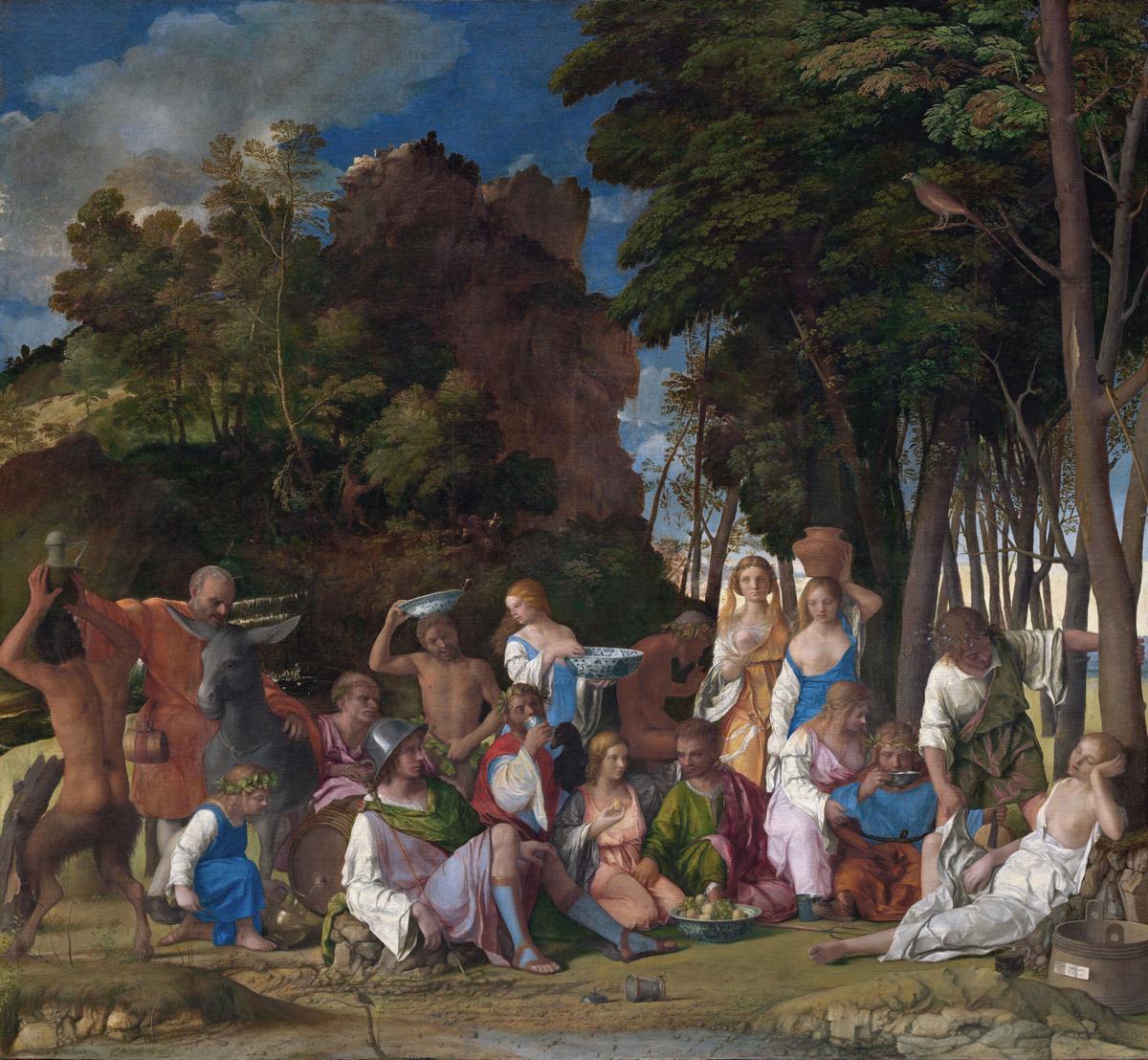 "Feast of the Gods" by Giovanni Bellini and Titian, 1514 (Titian's additions in 1529). Oil on canvas. National Gallery of Art, Washington D.C.
