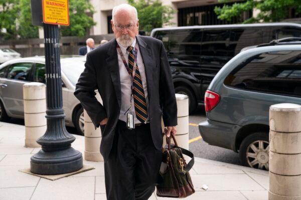 Special Counsel John Durham arrives to federal court in Washington on May 16, 2022. (Evan Vucci/AP Photo)
