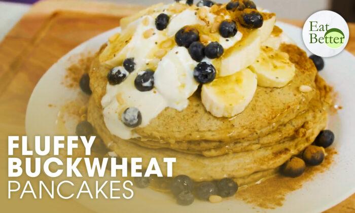 Fluffy Buckwheat Pancakes With Greek Yoghurt and Berries | Eat Better