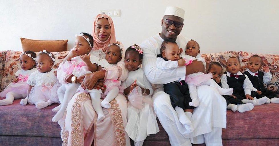 Arby and Cissé with their nonuplets and 3-year-old daughter (C). (Courtesy of <a href="https://www.instagram.com/les_nonuples_arby/">Nonuples Arby</a>)
