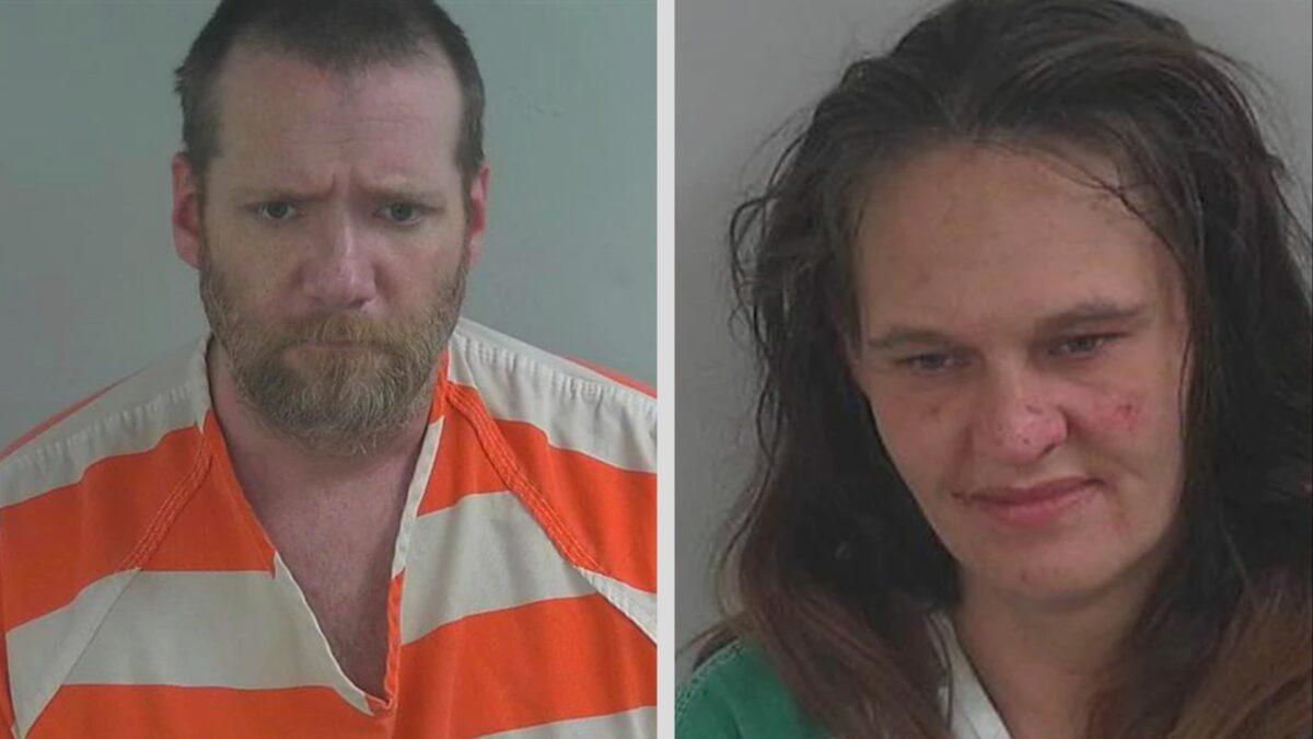 Shaun Kruse and Tabitha Johnson in a booking photo. (Courtesy of DeKalb County Sheriff's Department)