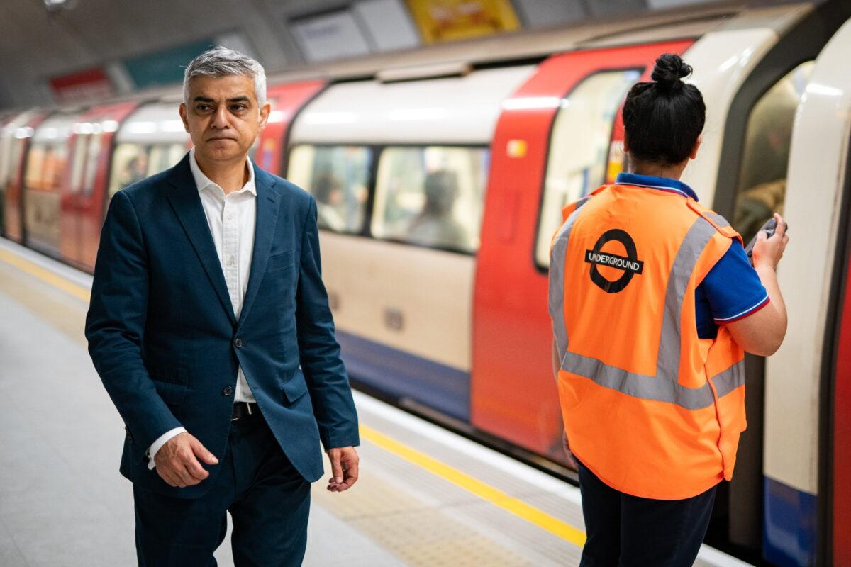 Undated file photo of Mayor of London Sadiq Khan reopening the Bank branch of the Northern line at Monument Station in London. (Aaron Chown/PA)