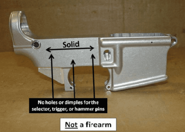 Part for a homemade gun as pictured in the 2013 ATF Technical Bulletin, in which it was defined as "not a firearm." A new rule will require a background check to buy a part like this, and special licensing to sell it. (ATF)
