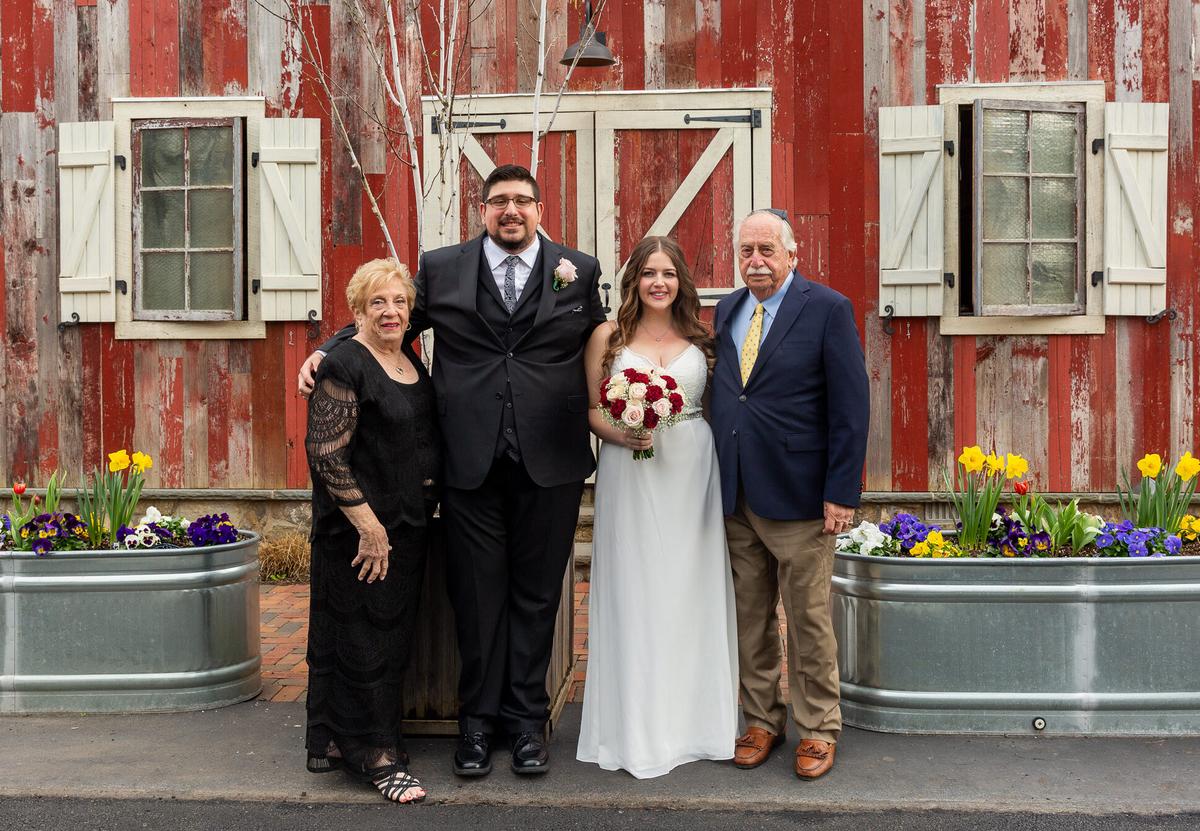 Zachary, Samantha, and their grandparents at the first wedding in 2021. (Courtesy of <a href="https://www.facebook.com/samanthaa.erinn">Samantha Graff</a>)