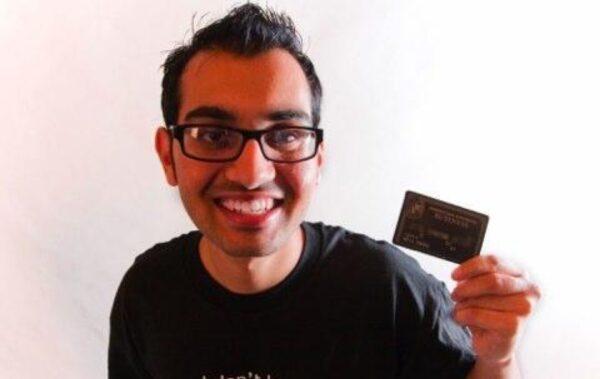 Neil Patel holds his black card. (Neil Patel/Entrepreneur)