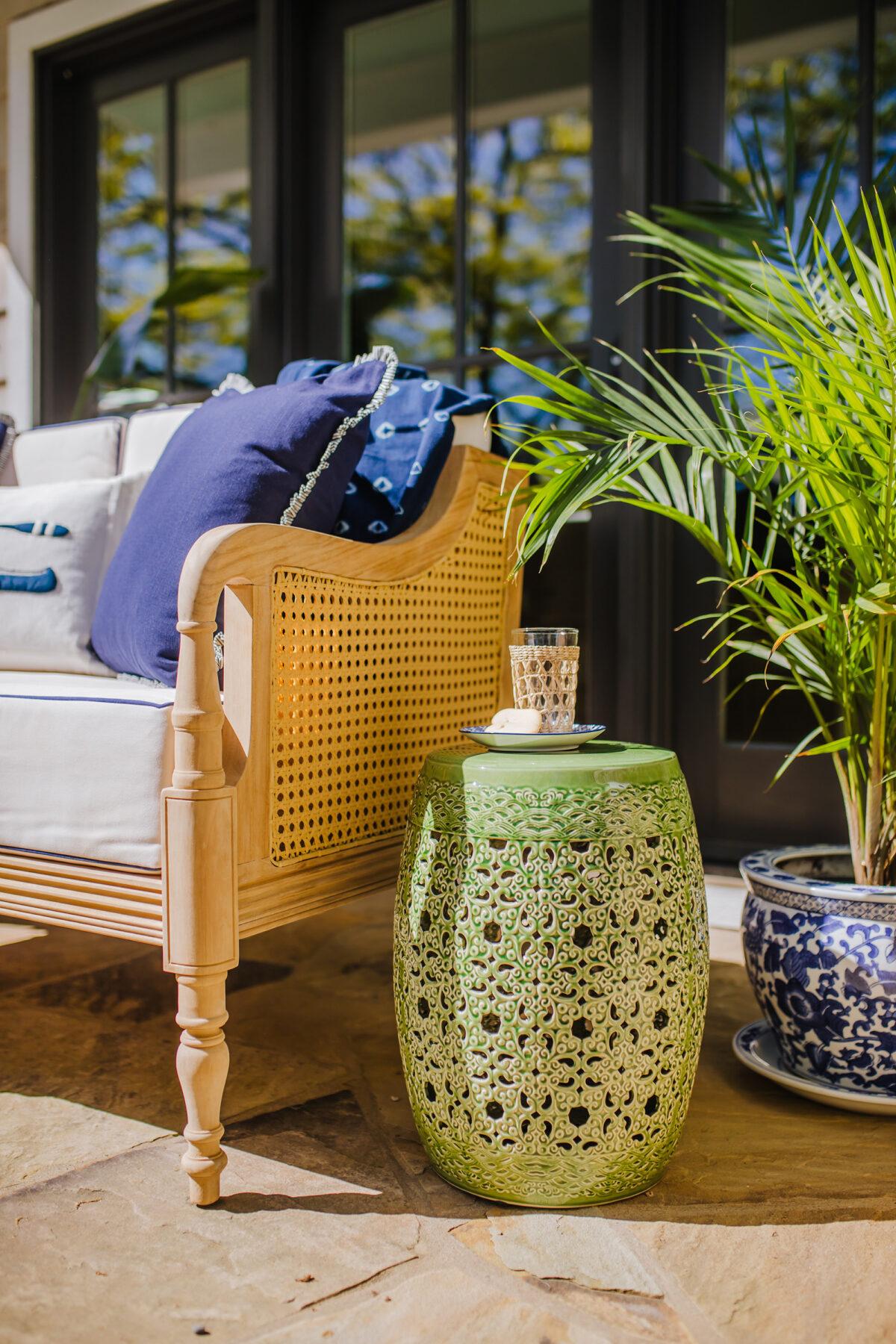 Few things complete an outdoor space like a set of garden stools and a group of beautiful outdoor pillows. (Nell Hill’s/TNS)