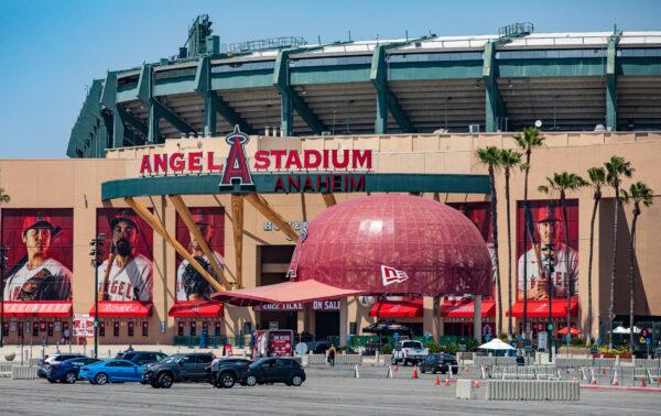 Angel Stadium in Anaheim, Calif., on May 24, 2022. (John Fredricks/The Epoch Times)