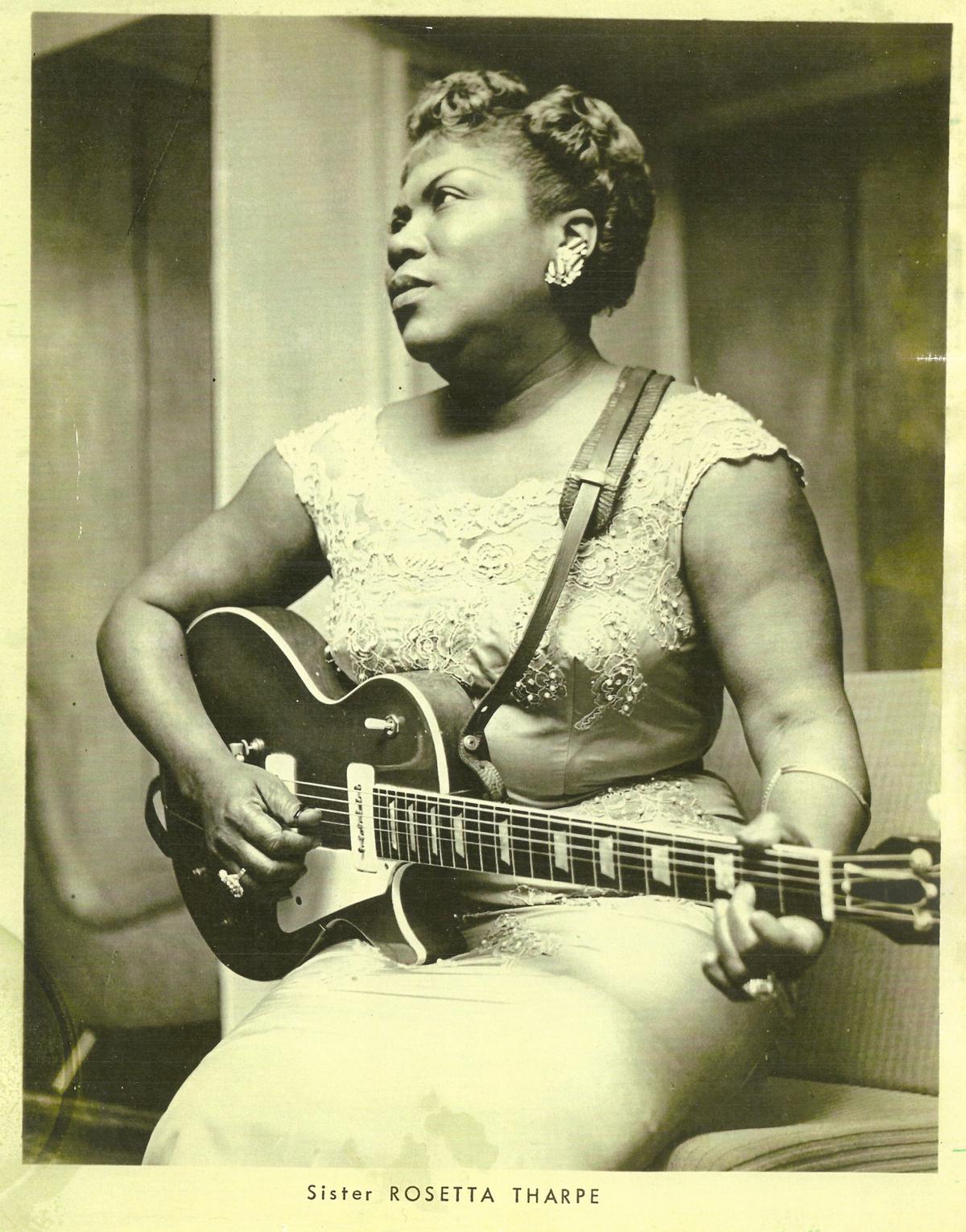 Sister Rosetta Tharpe and her Les Paul custom guitar as seen in “How They Got Over.” (First Run Features)