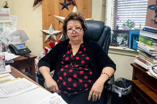 Val Verde County Clerk Janie Ramon in her office in Del Rio, Texas, on May 24, 2022. (Charlotte Cuthbertson/The Epoch Times)