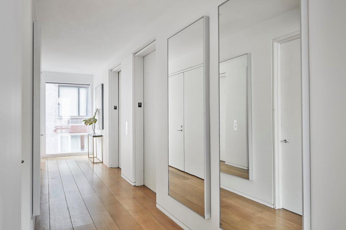 A row of mirrors helps to create a sense of depth in a hallway. (Scott Gabriel Morris/TNS)