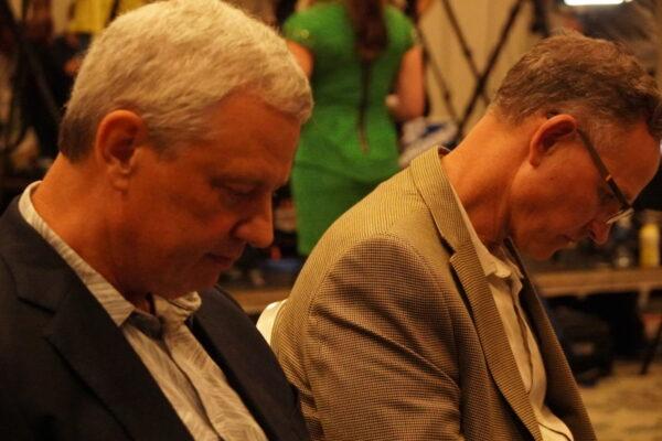 Stan McDonald, the campaign co-chairman for Rep. Mo Brooks (R) waits for election results in Huntsville, Ala. on May 24, 2022 (Jackson Elliott/The Epoch Times)