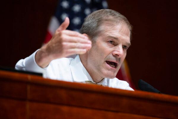Rep. Jim Jordan (R-Ohio) speaks during the House Judiciary Committee hearing on Policing Practices and Law Enforcement Accountability at the U.S. Capitol in Washington, D.C. on June 10, 2020. (Michael Reynolds/Pool/Getty Images)
