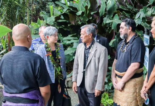 Australian Foreign Minister Penny Wong arrives at Pacific Island Forum in Suva, Fiji on May 26, 2022. (Pita Simpson/Getty Images)