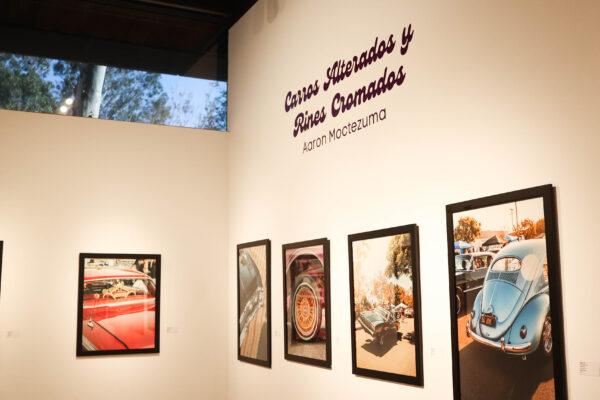 Santa Ana, Calif., photographer Aaron Moctezuma's works featuring vibrant custom cars are on display in the “Made in California” art exhibit at Brea Art Gallery in Brea, Calif., on May 26, 2022. (Julianne Foster/The Epoch Times)