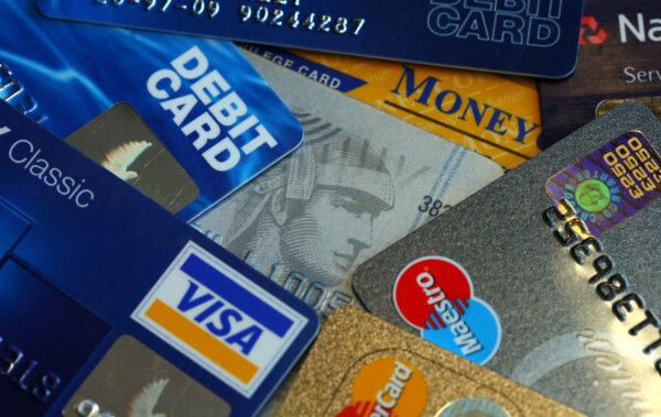 Illustration credit cards are pictured in London, England on Dec. 5, 2007. (Photo illustration by Scott Barbour/Getty Images)