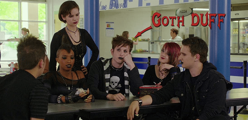 "Exhibit B": A group of high school goth kids with their DUFF indicated, in "The DUFF." (Lionsgate/CBS Films)