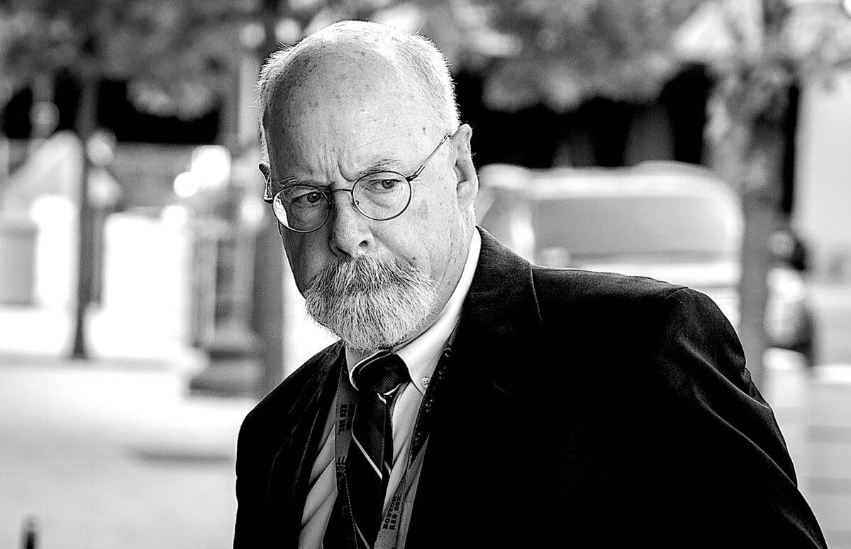 Special Counsel John Durham arrives at federal court in Washington, on May 18, 2022. (Teng Chen for The Epoch Times)
