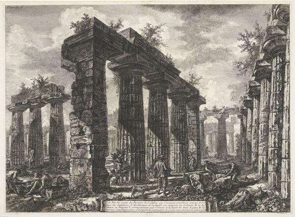 An engraving of the Greek temples at Paestum by Giovanni Battista Piranesi, 1778. (Public Domain)