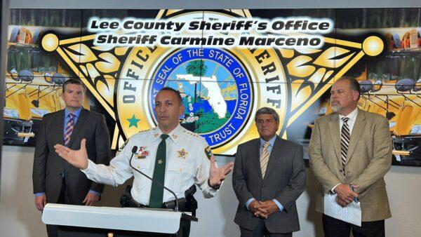 Lee County, Fla. Sheriff Carmine Marceno addresses the media at a press conference on May 28. (Courtesy, Lee County Sheriff's Office)