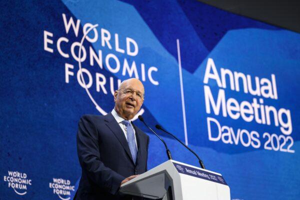 Founder and executive chairman of the World Economic Forum Klaus Schwab delivers remarks at the Congress center during the World Economic Forum (WEF) annual meeting in Davos on May 23, 2022. (Fabrice Coffrini/AFP via Getty Images)