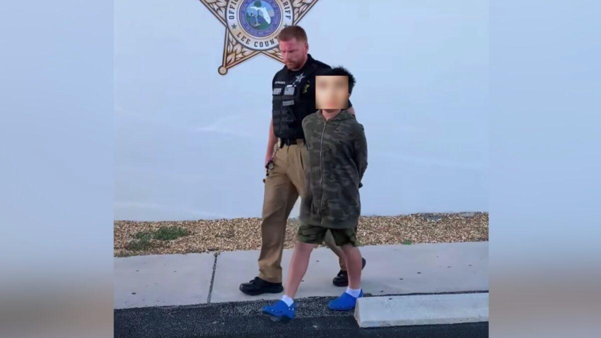 Police arrest a 10-year-old in Cape Coral, Florida. (Courtesy Lee County Sheriff's Department)
