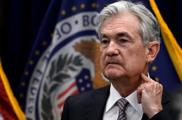 Federal Reserve Chair Jerome Powell at the Federal Reserve Building in Washington on May 23, 2022. (Olivier Douliery/AFP via Getty Images)