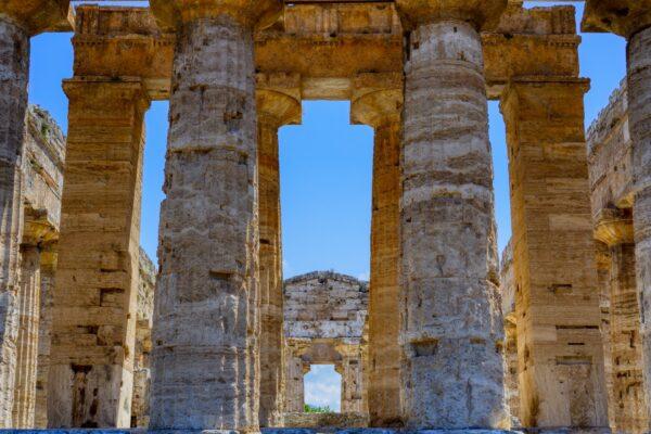 The ruins of a Greek temple at Paestum, Italy. (Antonio Sessa / Unsplash)