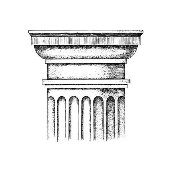 A hand-drawn capital of the Doric order. (Marina Gorskaya/Adobestock)