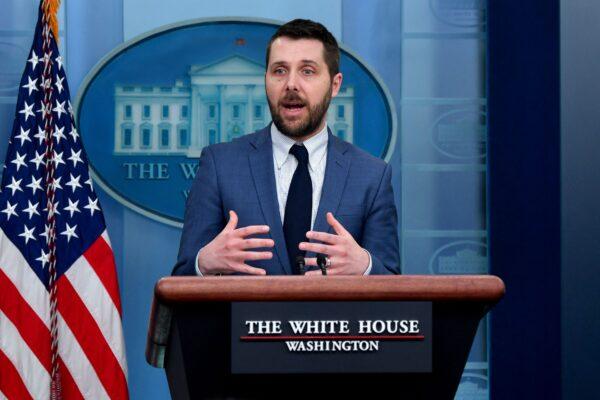  National Economic Council Director Brian Deese speaks during a briefing in the James S. Brady Press Briefing Room of the White House, on March 31, 2022. (Nicholas Kamm/AFP via Getty Images)