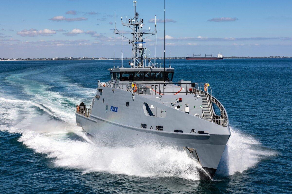 The 15th Guardian-class Patrol Boat was manufactured by shipbuilder Austal and delivered to the Australian Department of Defense, which was then gifted to the Cook Islands government and named the "Te Kukupa II." (Courtesy of Austal Australia)