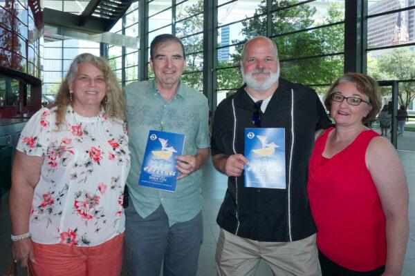 Mr. Justin Phillip (2nd R) and his wife, Charlotte, (1st R), and their friends Thomas Visel (2nd L) and wife, Nancy Visel (1st L), at Shen Yun Performing Arts at the AT&T Performing Arts Center–Winspear Opera House, Dallas, Texas on May 29, 2022. (Sonia Wu/The Epoch Times)