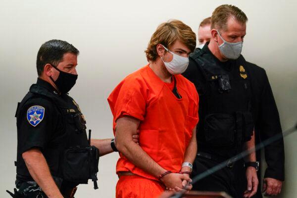 Payton Gendron is led into the courtroom for a hearing at Erie County Court in Buffalo, N.Y., on May 19, 2022. (Matt Rourke/AP Photo)