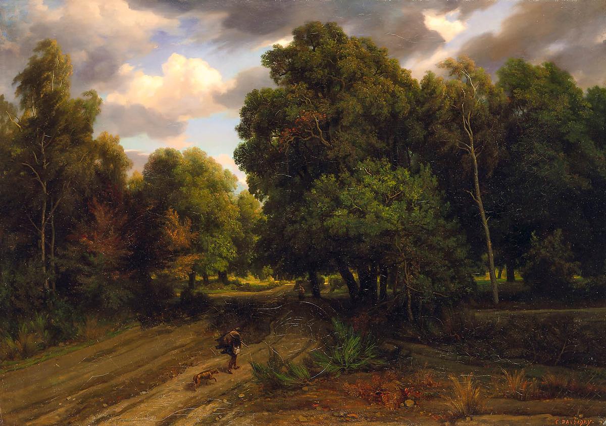 “The Crossroads at the Eagle Nest, Forest of Fontainbleau,” circa 1844, by Charles-Francois Daubigny. Oil on canvas. Private Collection. (Public Domain)