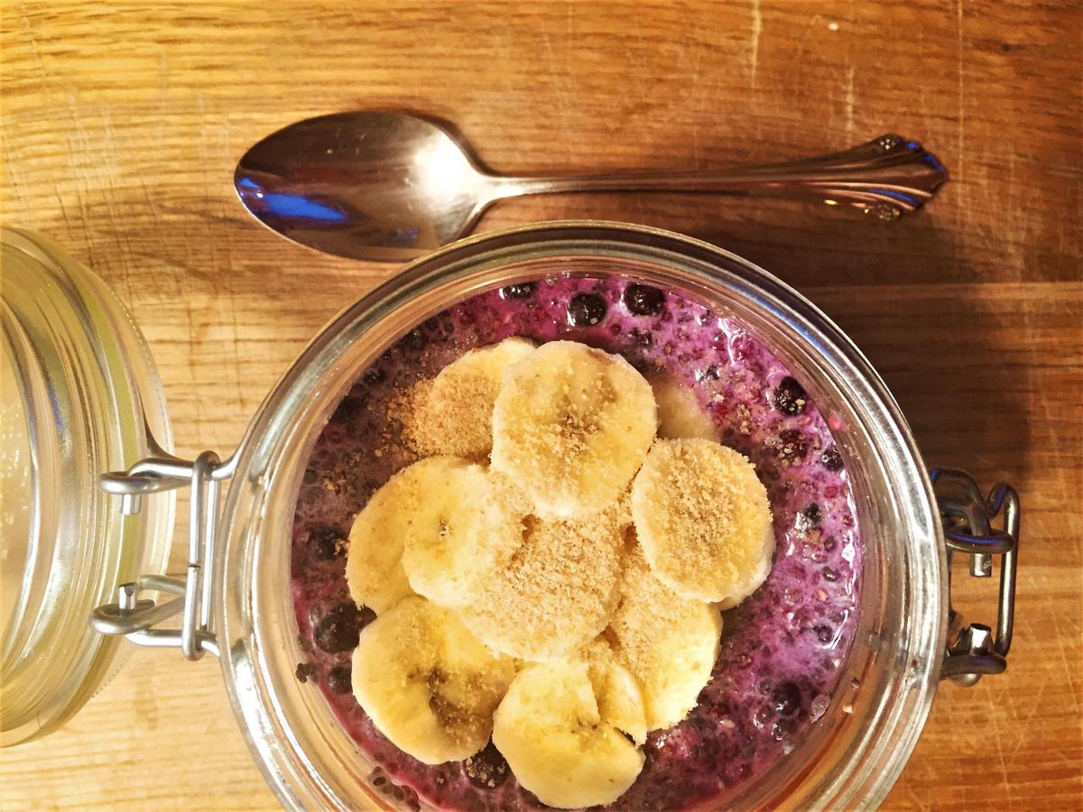 This blueberry overnight chia seed pudding is made using unsweetened vanilla almond milk, but you can use any milk you like as it’s a <a href="https://www.thedailymeal.com/cook/recipes-finish-gallon-milk-0">great way to use up a gallon before its expiration date</a>. Simply toss fresh or frozen blueberries into a jar with chia seeds and milk and leave it in the fridge overnight. When you wake up, you'll have a silky, healthy pudding all ready to go. (Photo courtesy of Bits and Bites) <a href="https://www.thedailymeal.com/best-recipes/blueberrry-overnight-chia-seed-pudding">For the Blueberry Overnight Chia Seed Pudding recipe, click here</a>.