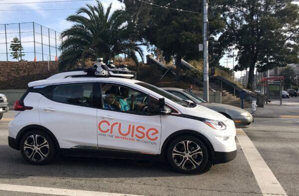 A Cruise self-driving car, which is owned by General Motors Corp, outside the company's headquarters in San Francisco where it does most of its testing in Calif. on Sept. 26, 2018. (Heather Somerville/Reuters)
