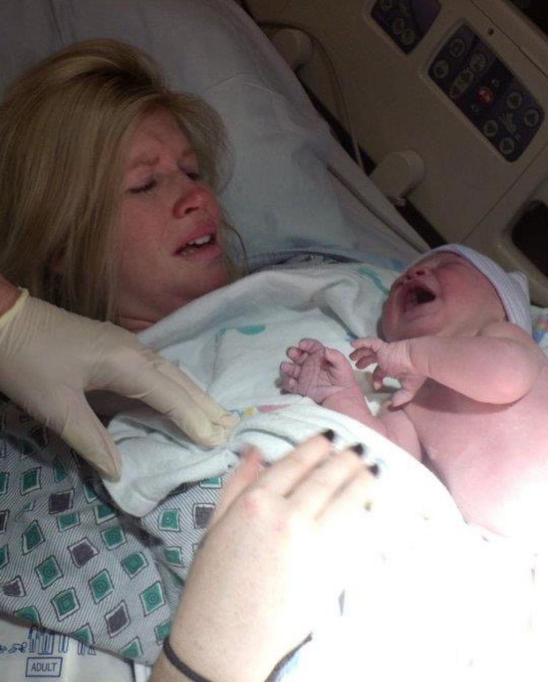 Jordan with her newborn son. (Courtesy of <a href="https://www.instagram.com/jordanshutton/">Jordan Hutton</a>)