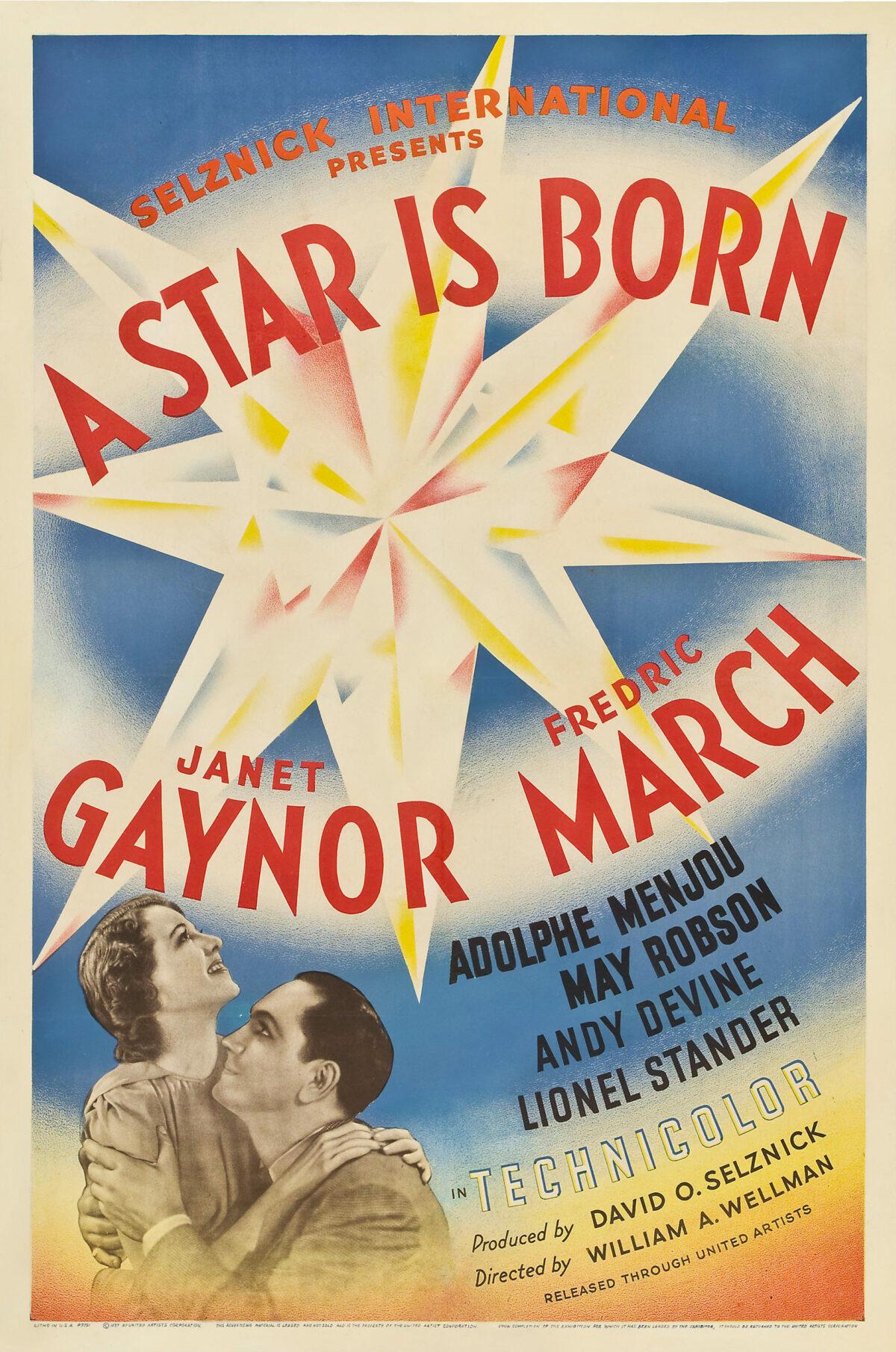 Theatrical release poster for the 1937 American film "A Star Is Born." (Public Domain)