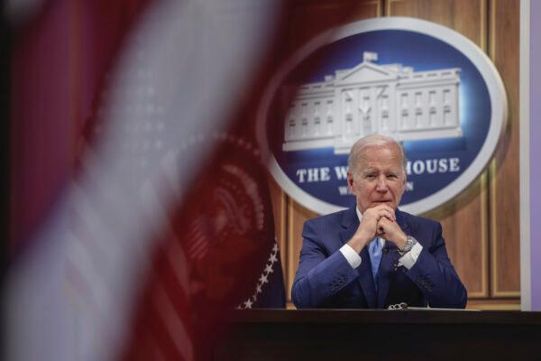 U.S. President Joe Biden at the Eisenhower Executive Office Building in Washington on June 1, 2022. (Kevin Dietsch/Getty Images)
