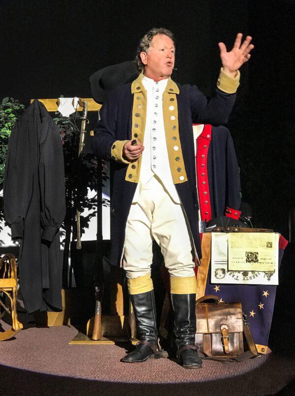 Dan Fisher presents "Bringing Back the Black Robed Regiment" about pastors who recruited and led soldiers in the Revolutionary War during a conference for church leaders in Grapevine, Texas, on Aug. 30, 2020. (Courtesy of Liberty Pastors)