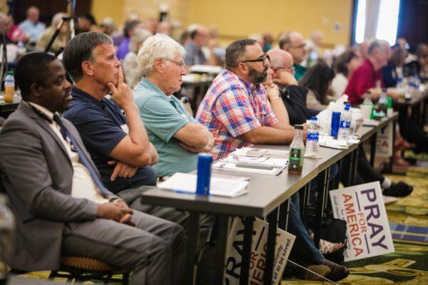 Pastors from around the country listen to lessons on the Christian origins of the United States during an Aug. 30, 2020, conference in Grapevine, Texas. (Courtesy of Liberty Pastors)