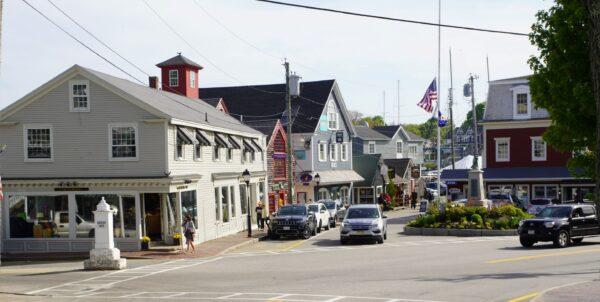 A view of Dock Square in Kennebunkport, Maine, on May 25, 2022. (Steven Kovac/The Epoch Times)