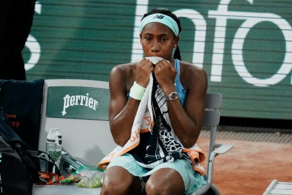 Coco Gauff of the U.S., reacts after losing the final against Poland's Iga Swiatek in two sets, 6–1, 6–3, at the French Open tennis tournament in Roland Garros stadium in Paris, on June 4, 2022. (Thibault Camus/AP Photo)
